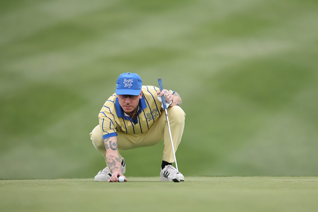 Rappender Golfer
mit eigener Modelinie: Macklemore. (Photo by Ben Warden/Icon Sportswire via Getty Images)