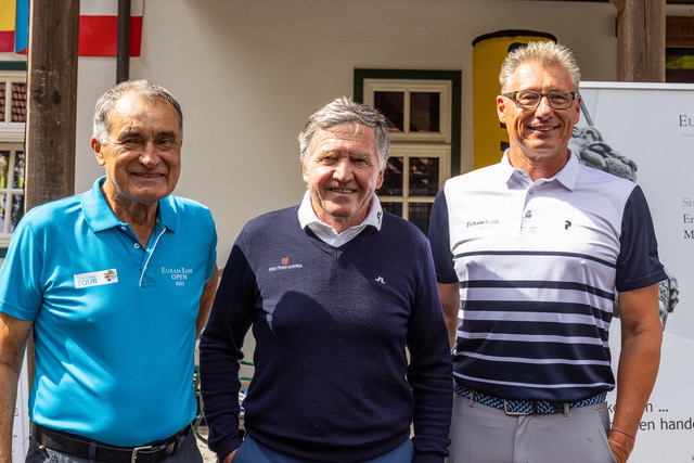 v.l. Franz Wittmann (GC Adamstal), Dr. Peter Enzinger (ÖGV-Präsident), Manfred Huber (EURAM Bank AG)